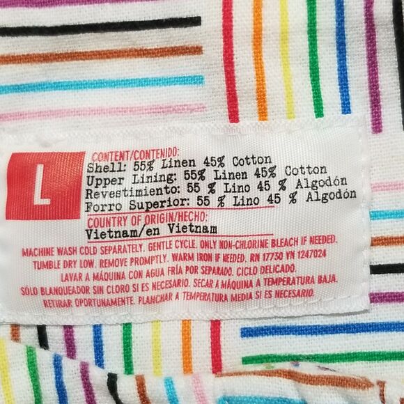 Target L Dress Take Pride Linen Blend Tie Shoulder Rainbow Babydoll Sun Beach - Picture 5 of 7